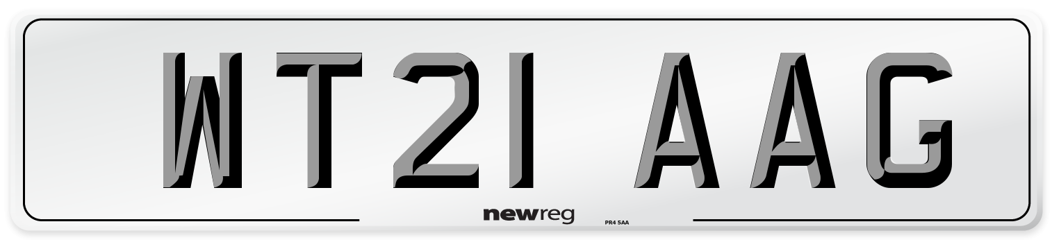 WT21 AAG Number Plate from New Reg